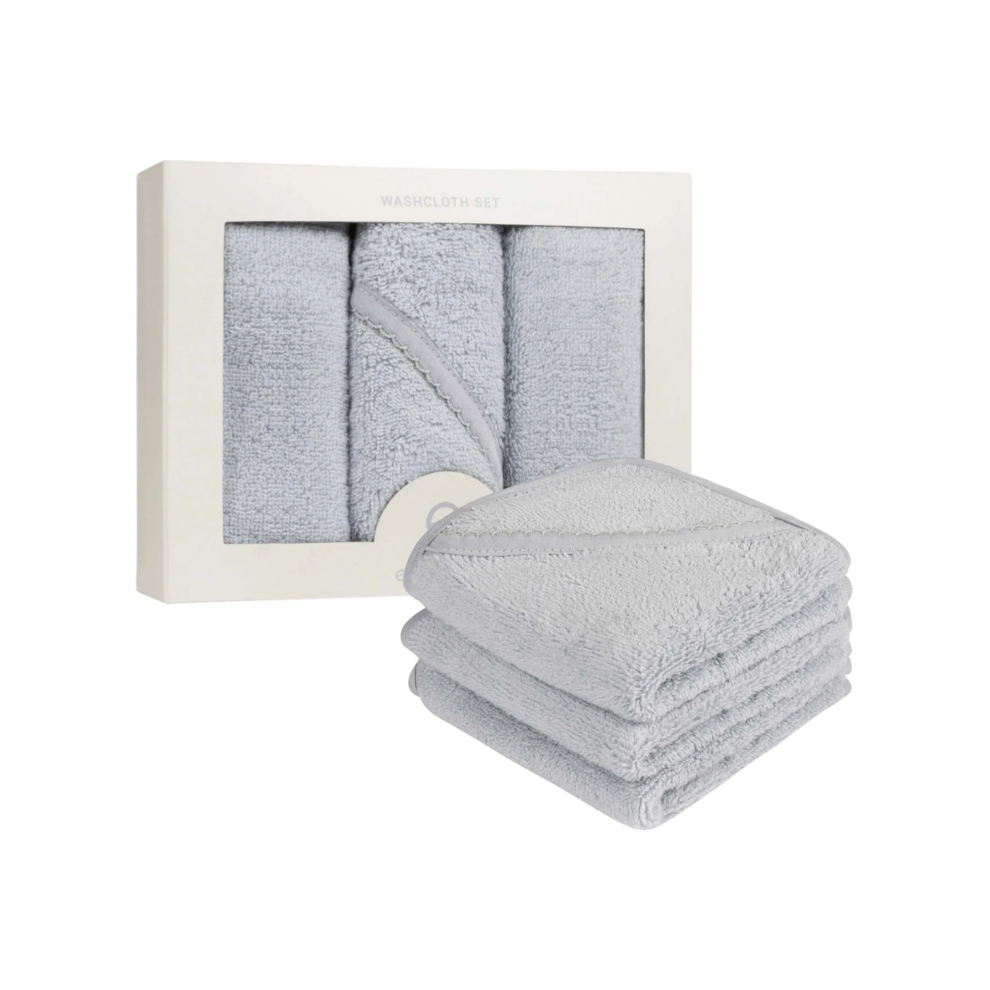 Ely's & Co Blue Solid Scalloped Washcloth Set