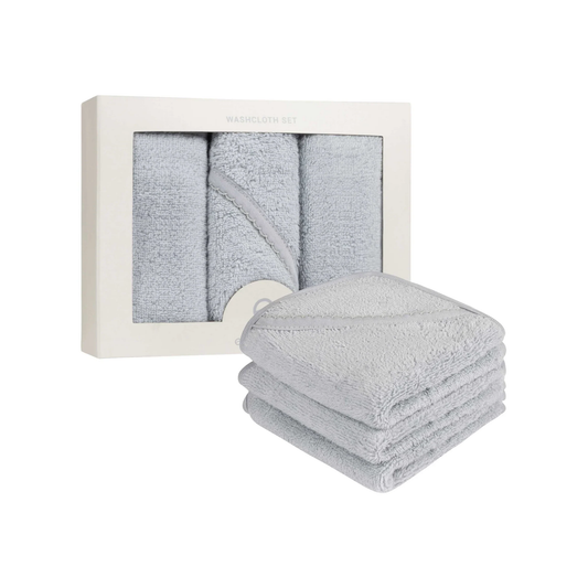 Ely's & Co Blue Solid Scalloped Washcloth Set