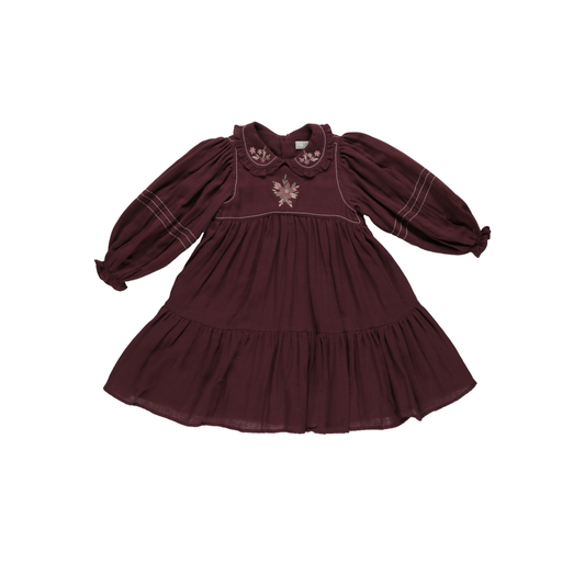 Early Sunday Plum Marguerite Elbow Sleeve Dress