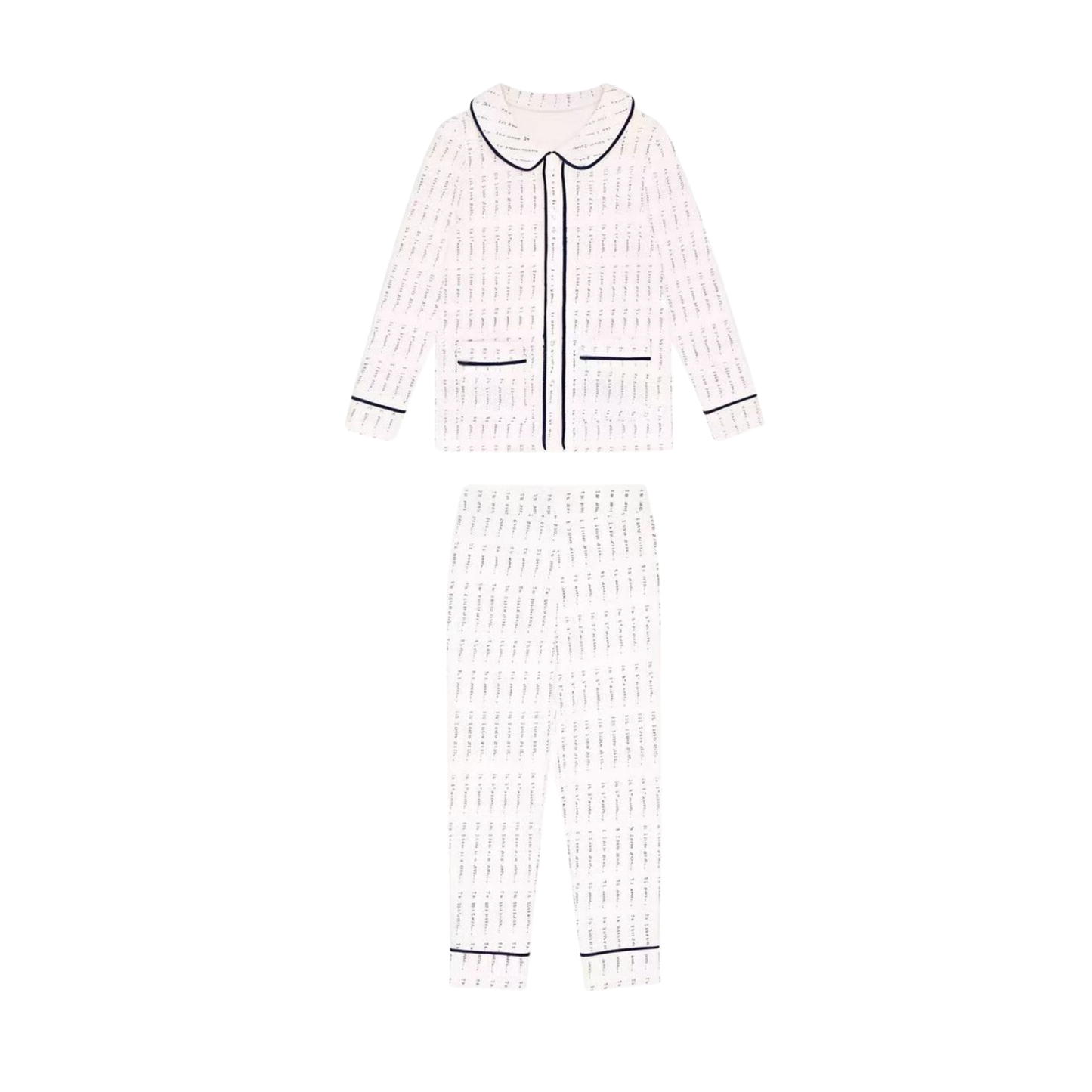 Coco Blanc Blue Printed Long Sleeve Pajama