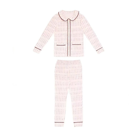 Coco Blanc Burgundy Printed Long Sleeve Pajama