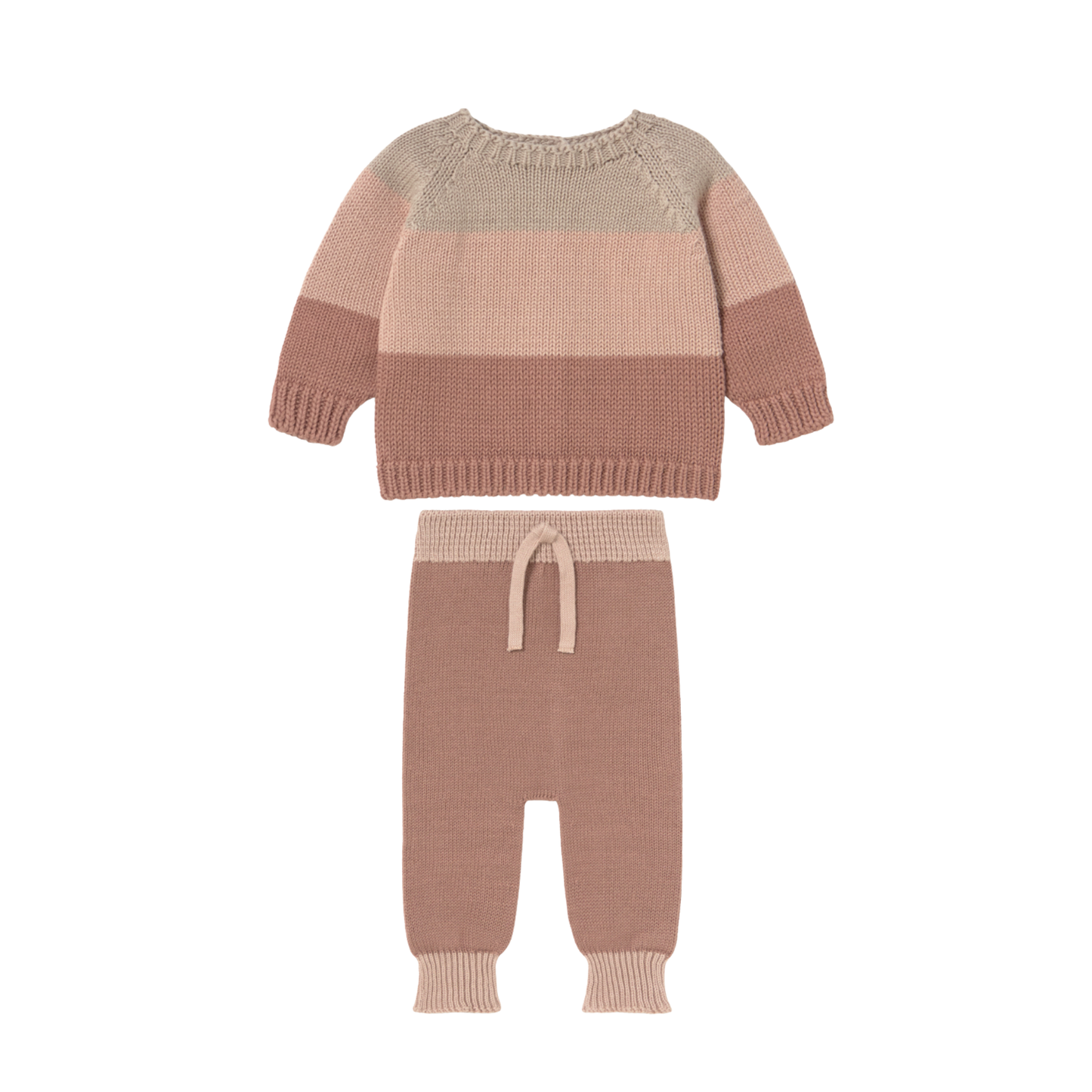 Li & Me Bloom Candy Calvin Tricolor Knit Pants Set