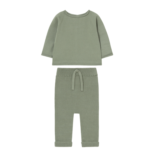 Li & Me Eucalyptus Moon Lace Knit Pants Set
