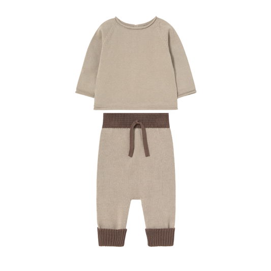 Li & Me Dune / Coffee Knit Pants Set