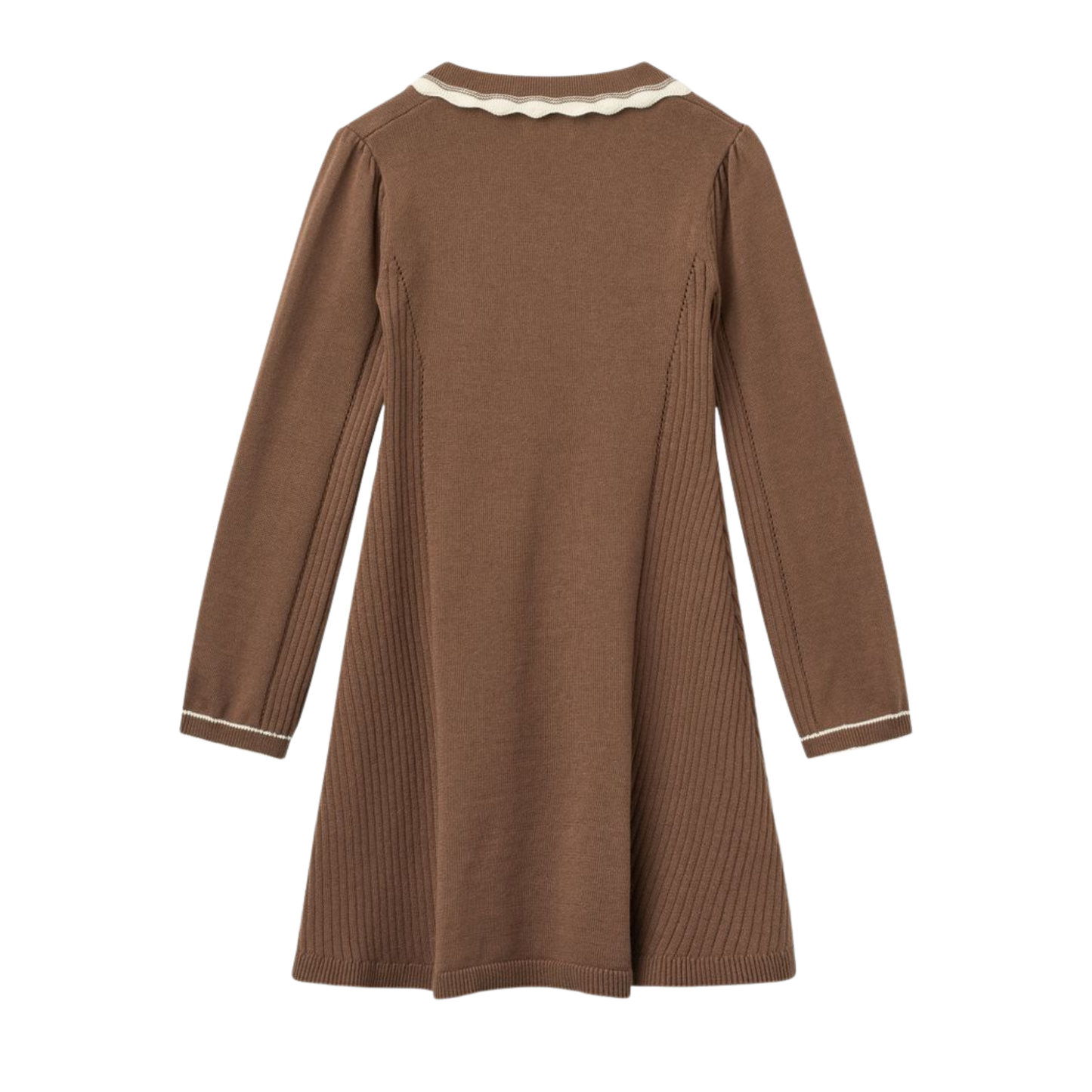 Copenhagen Colors Walnut Colorblock Long Sleeve Knit Dress