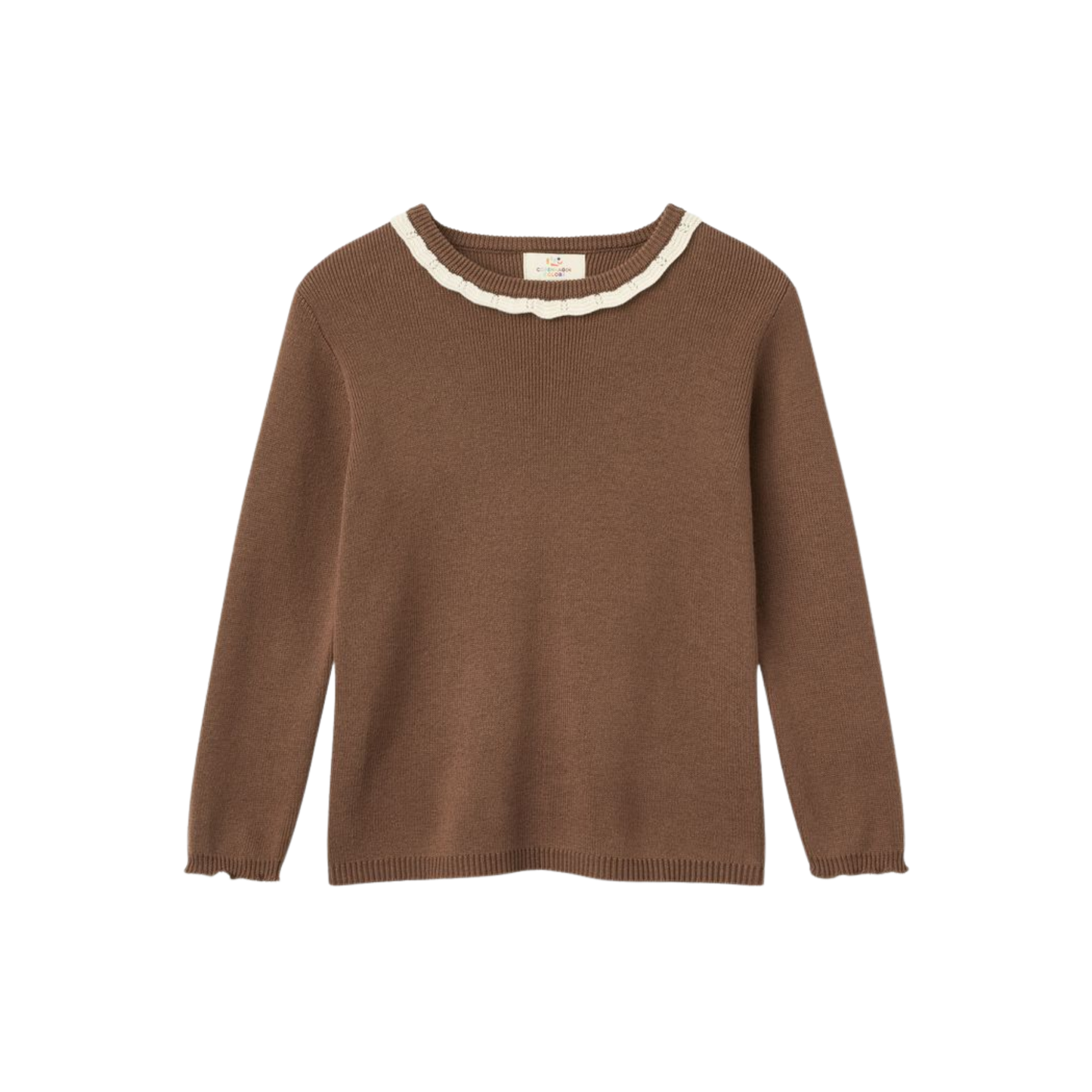 Copenhagen Colors Walnut Deco Neck Long Sleeve Top