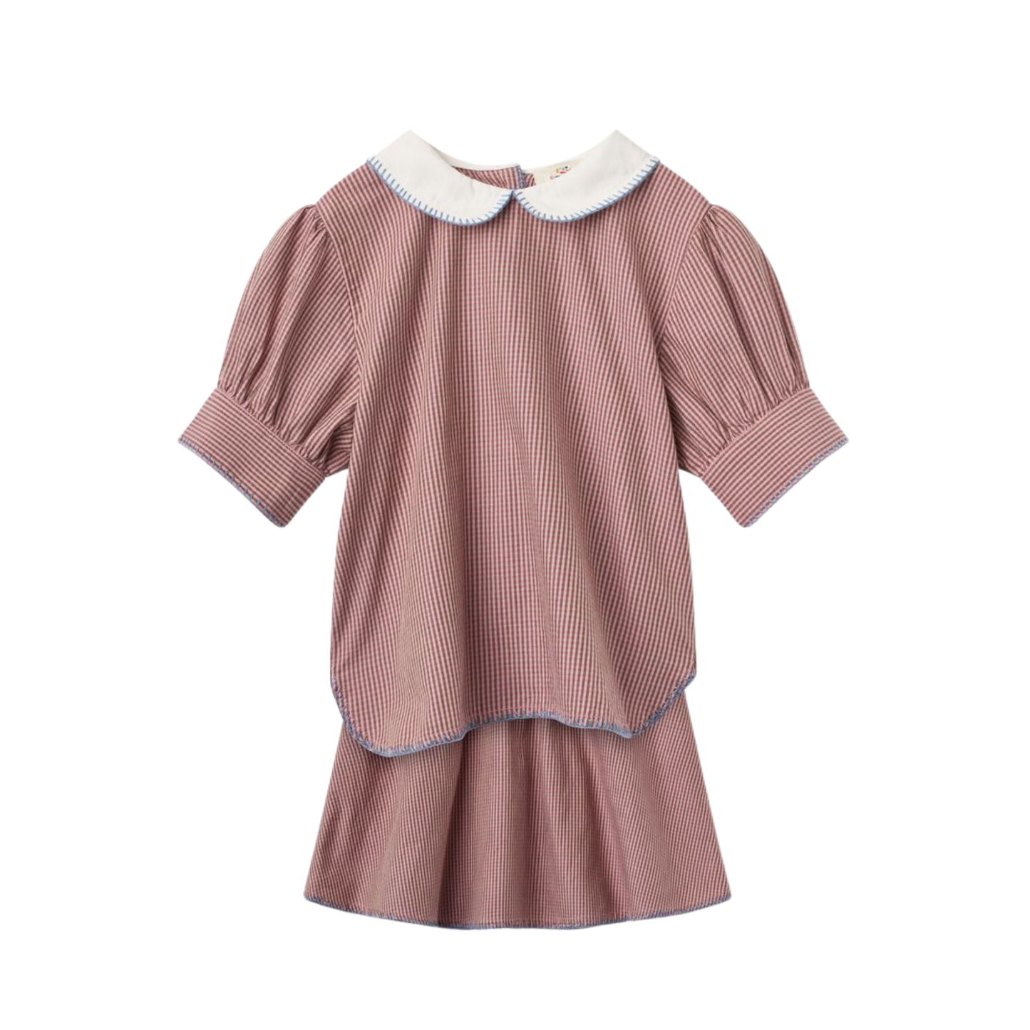 Copenhagen Colors Winter Rose Checkered Knit Skirt Set