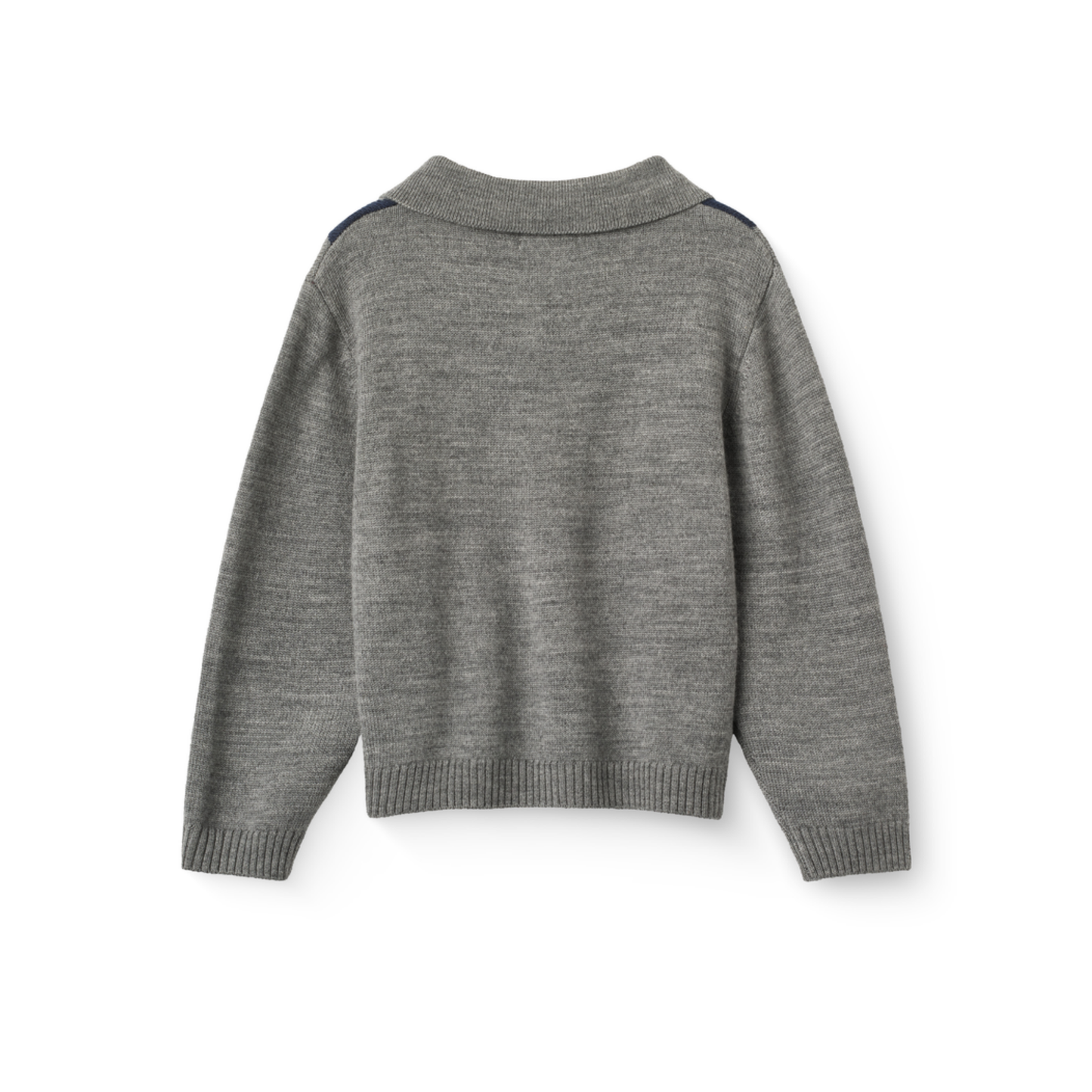 Copenhagen Colors Grey Melange Diamond Pattern Long Sleeve Knit Sweater
