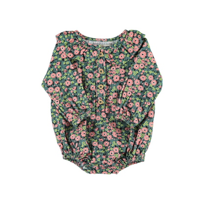 Piupiuchick Multicolor Flowers Long Sleeve Romper