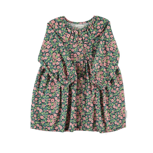 Piupiuchick Green Multicolor Flower Dress