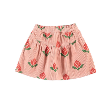 Piupiuchick Pink Big Flowers Skirt