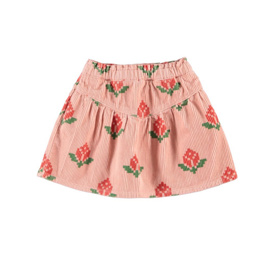Piupiuchick Pink Big Flowers Skirt
