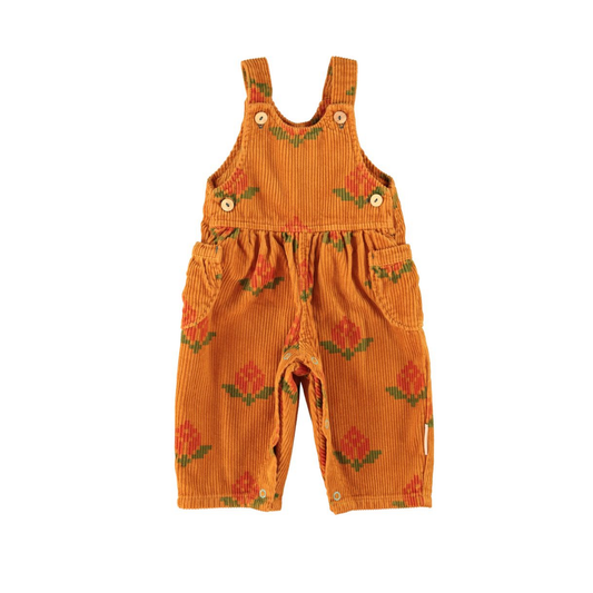 Piupiuchick Camel Big Flowers Dungarees