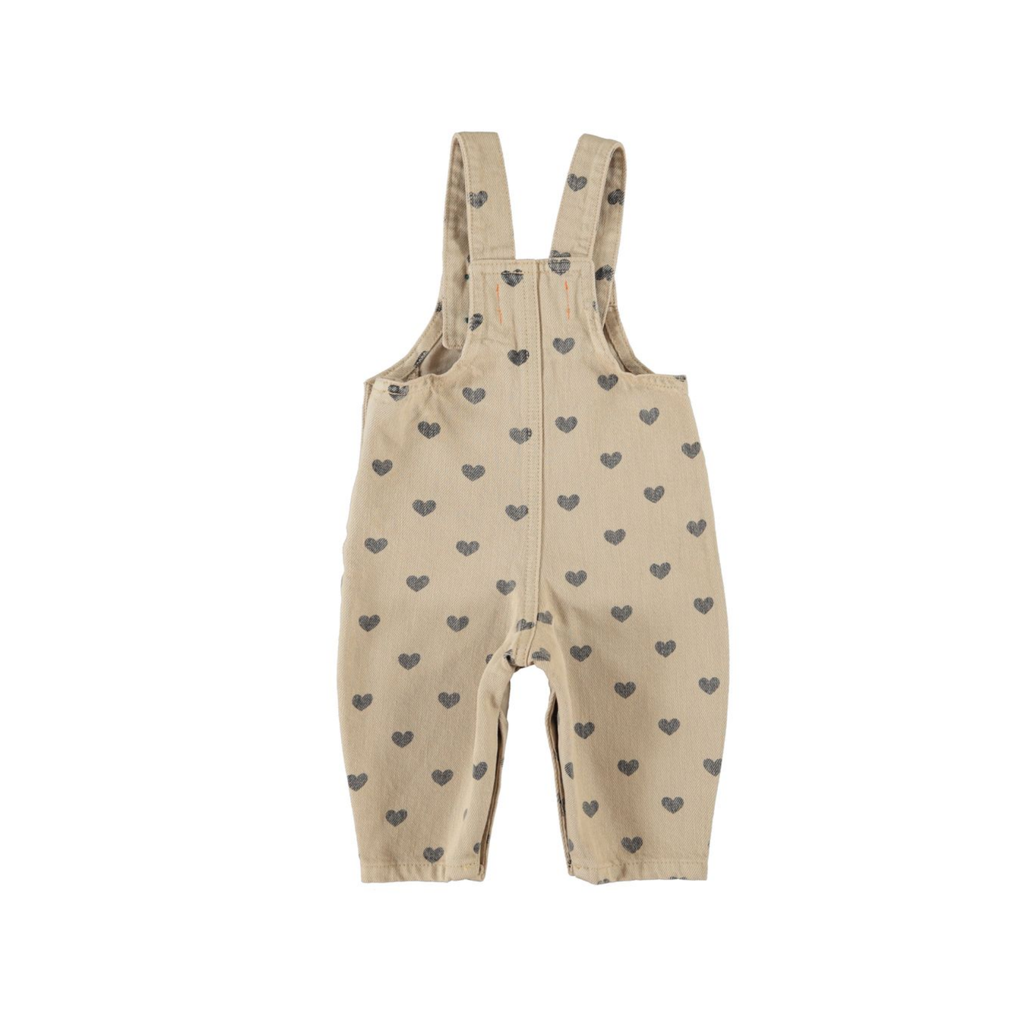 Piupiuchick Beige Black Hearts Dungarees