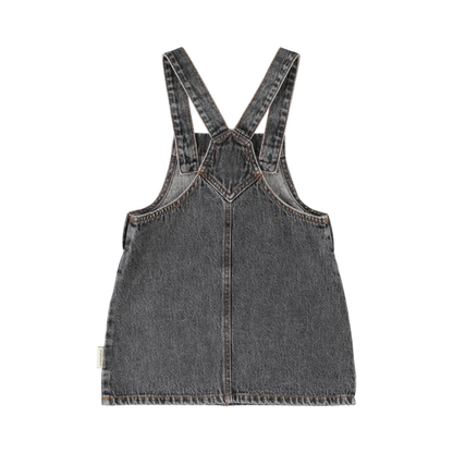 Piupiuchick Washed Black Apple Print Denim Dress