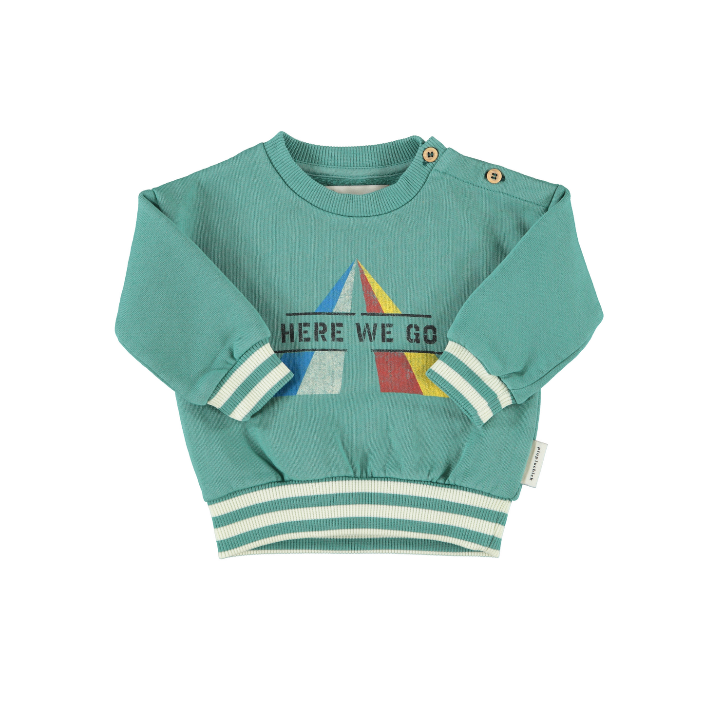 Piupiuchick Green Infant Here We Go Sweatshirt