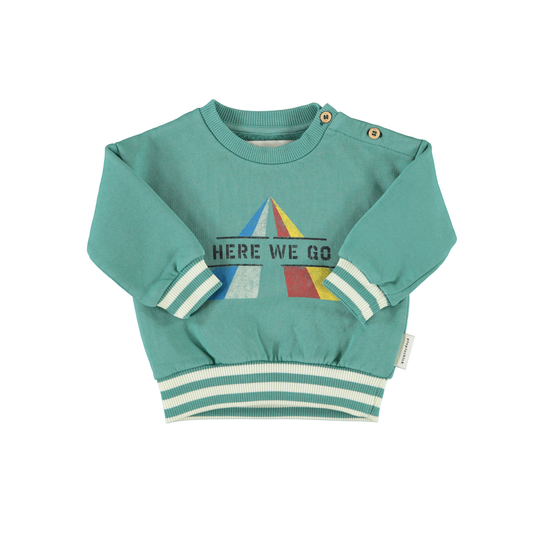 Piupiuchick Green Infant Here We Go Sweatshirt