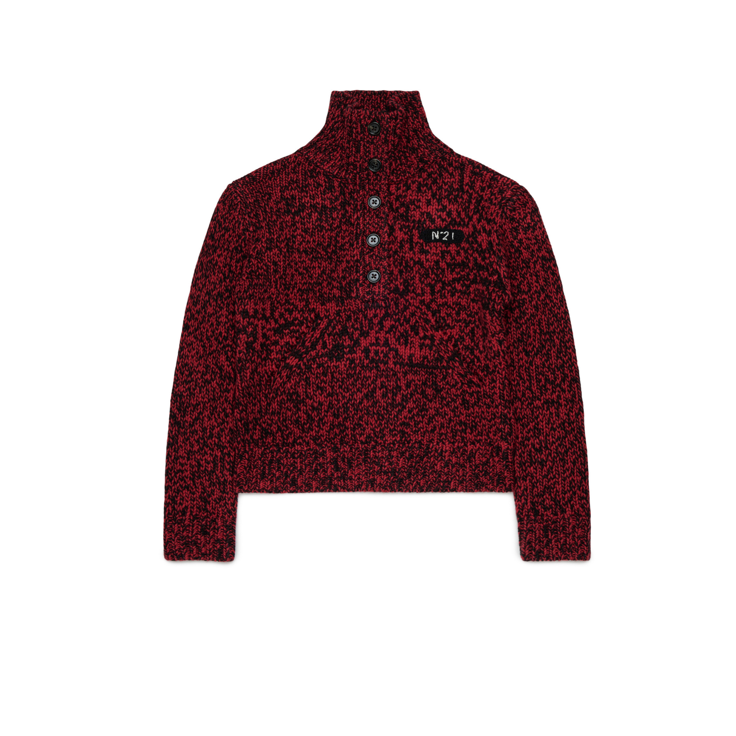 N°21 Red Speckled Funnel Neck Sweater