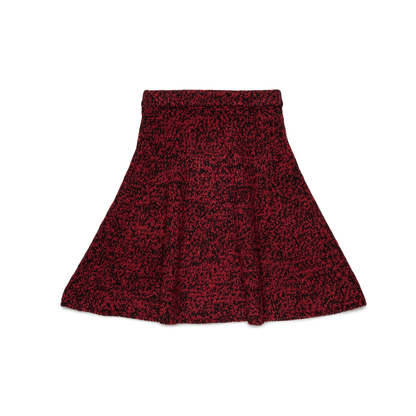 N°21 Red Flair Speckled Knit Flair Skirt