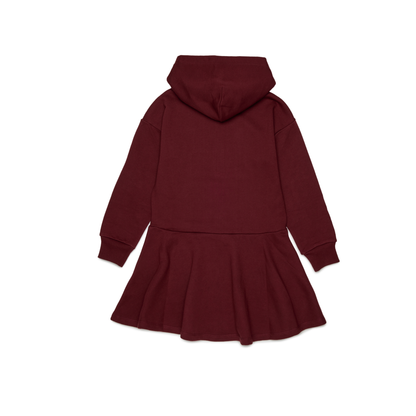 N°21 Maroon Half Zip Long Sleeve Hooded Dress