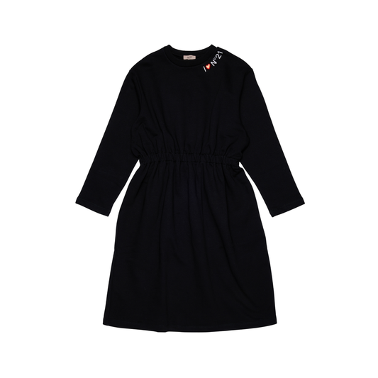 N°21 Black Logo Long Sleeve Sweat Dress