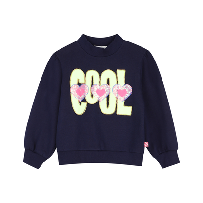 Billieblush Navy Cool Graphic Crewneck Sweatshirt