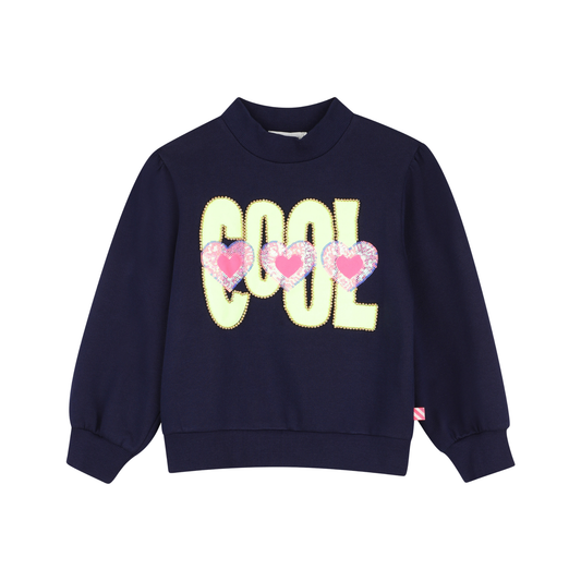 Billieblush Navy Cool Graphic Crewneck Sweatshirt