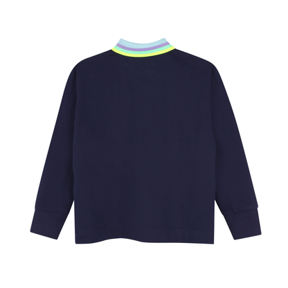 Billieblush Navy Long Sleeve Polo Shirt