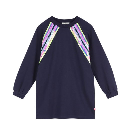 Billieblush Navy Long Sleeve Sweatshirt Dress