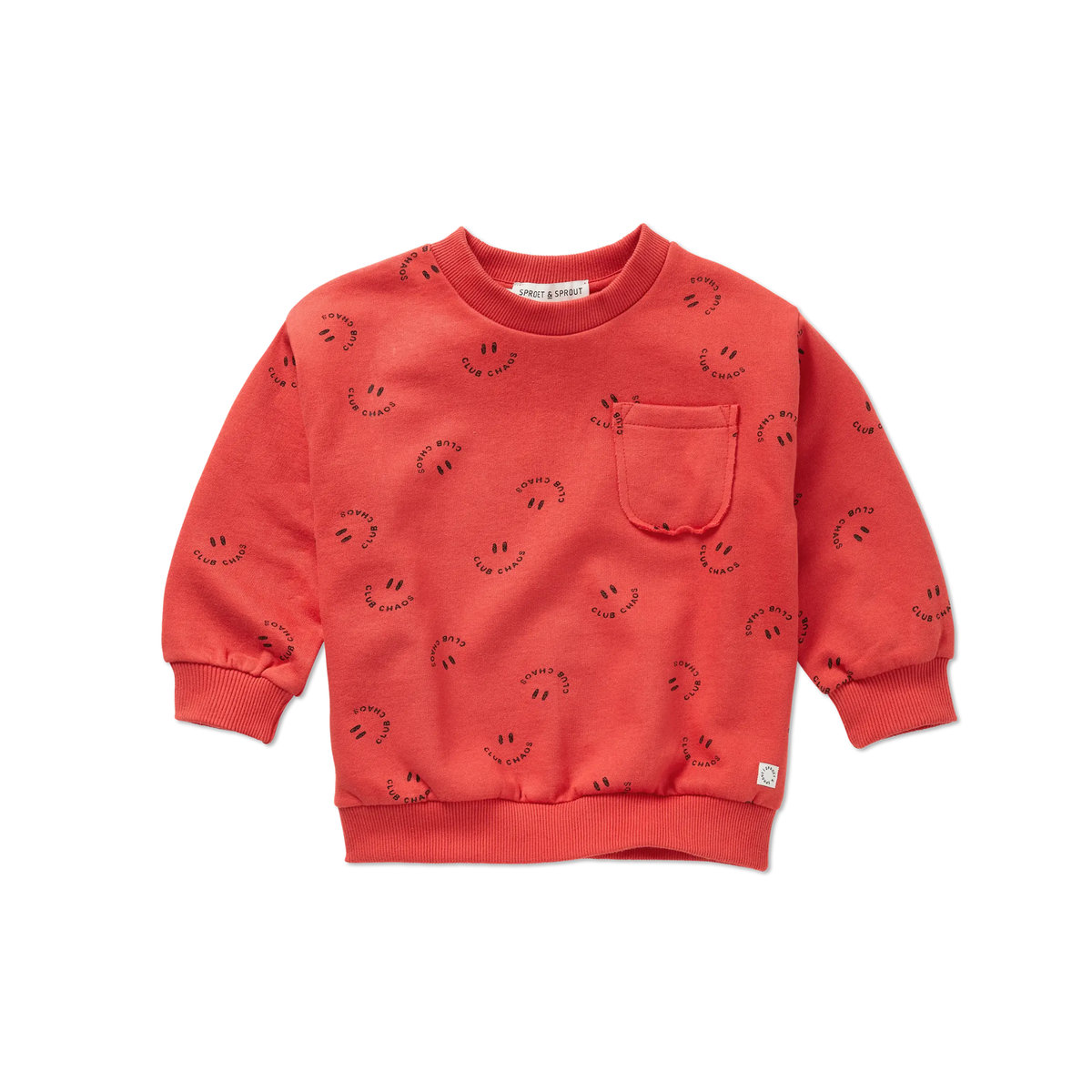 Sproet & Sprout Vivid Red Club Chaos Long Sleeve Sweatshirt