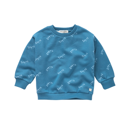 Sproet & Sprout Chalkboard Blue Logo Long Sleeve Sweatshirt