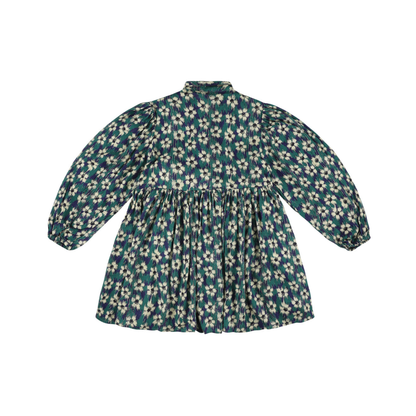 Morley Navy Zas Bow Flower Teunis Long Sleeve Dress