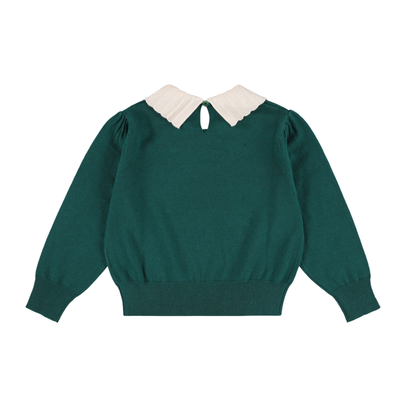 Morley Dark Adventurine Zamora Collar Merino Long Sleeve Sweater