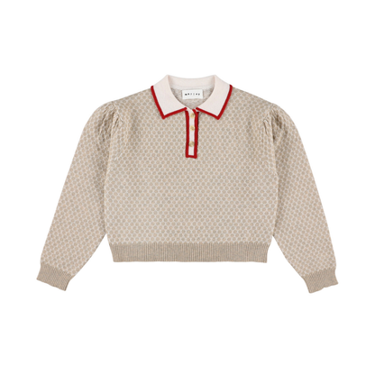 Morley Stone Zug Long Sleeve Knit Polo