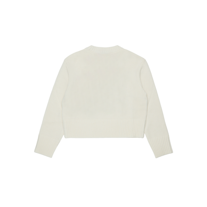 Max & Co Ivory Logo Multi Square Knit Sweater