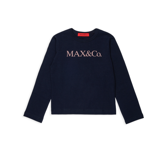 Max & Co Navy Logo Long Sleeve Tee