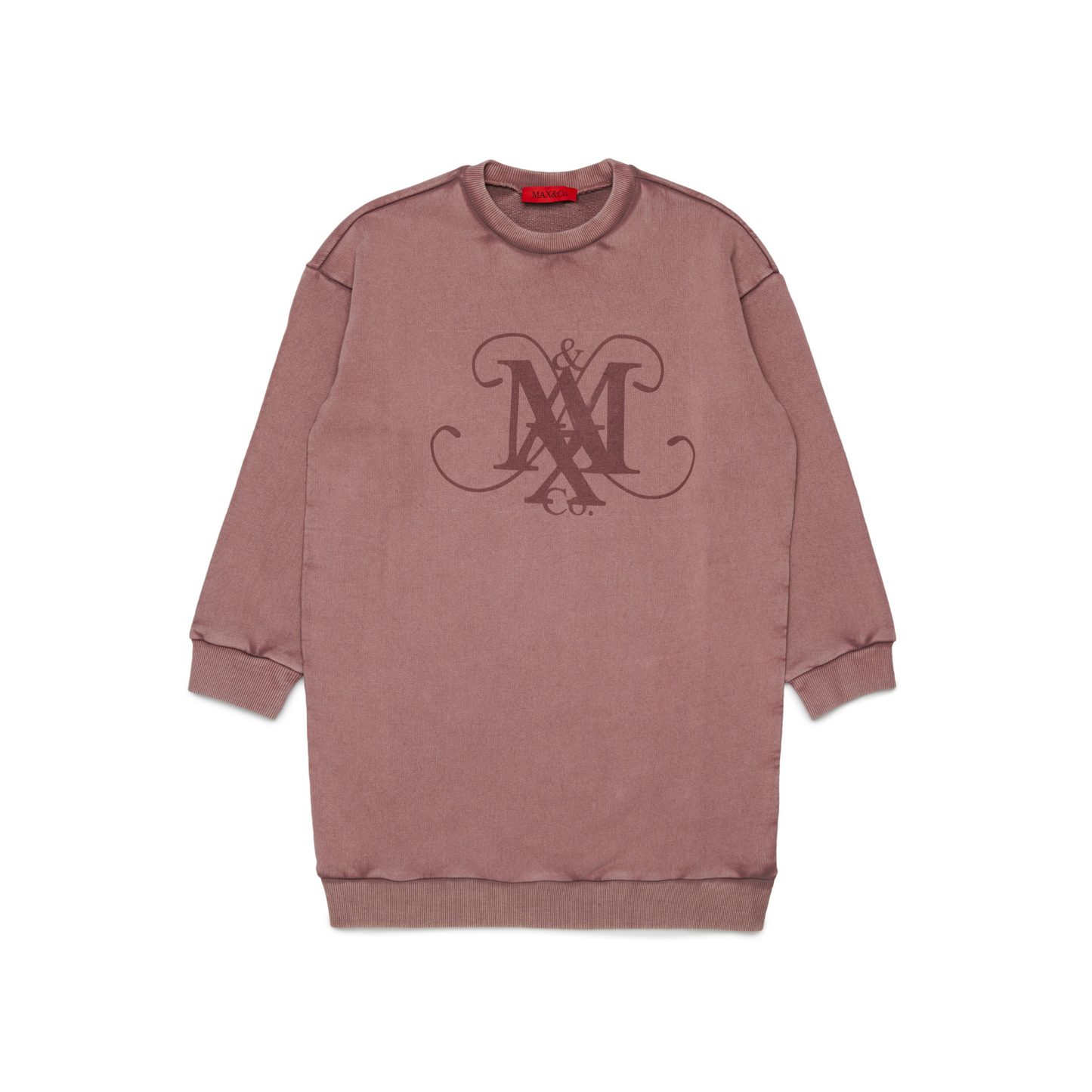 Max & Co Mauve Logo Acid Wash Sweat Dress
