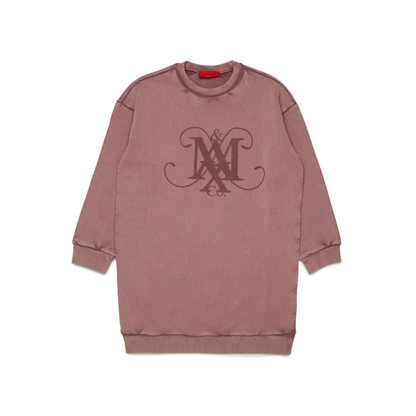 Max & Co Mauve Logo Acid Wash Sweat Dress