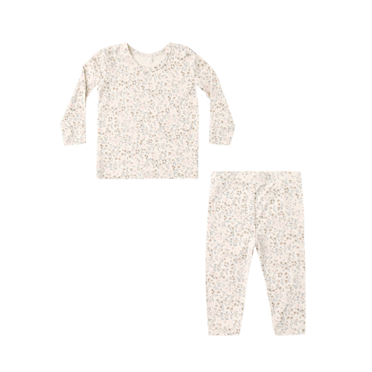 Quincy Mae Natural Bloom Long Sleeve Pajama