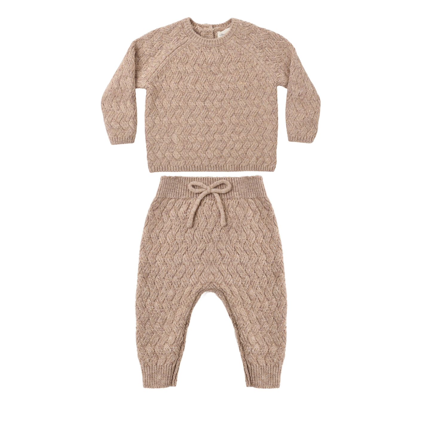 Quincy Mae Almond Heathered Pants Set