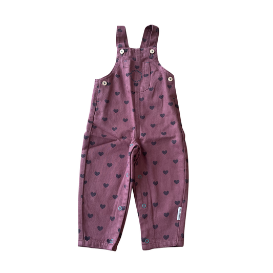 Piupiuchick Pink Black Hearts Dungarees
