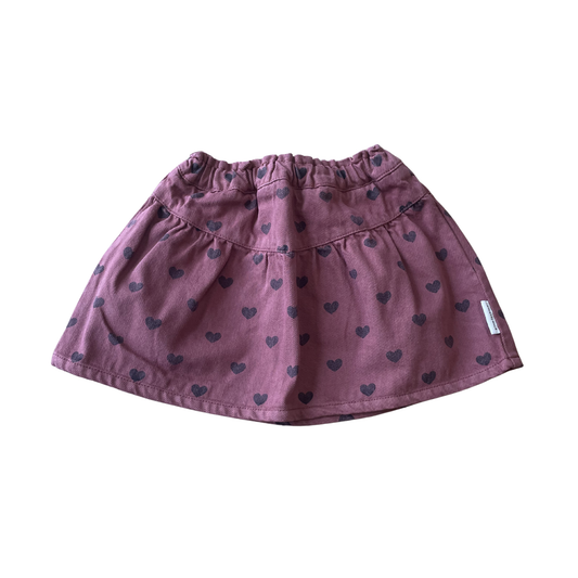 Piupiuchick Pink Black Hearts Skirt