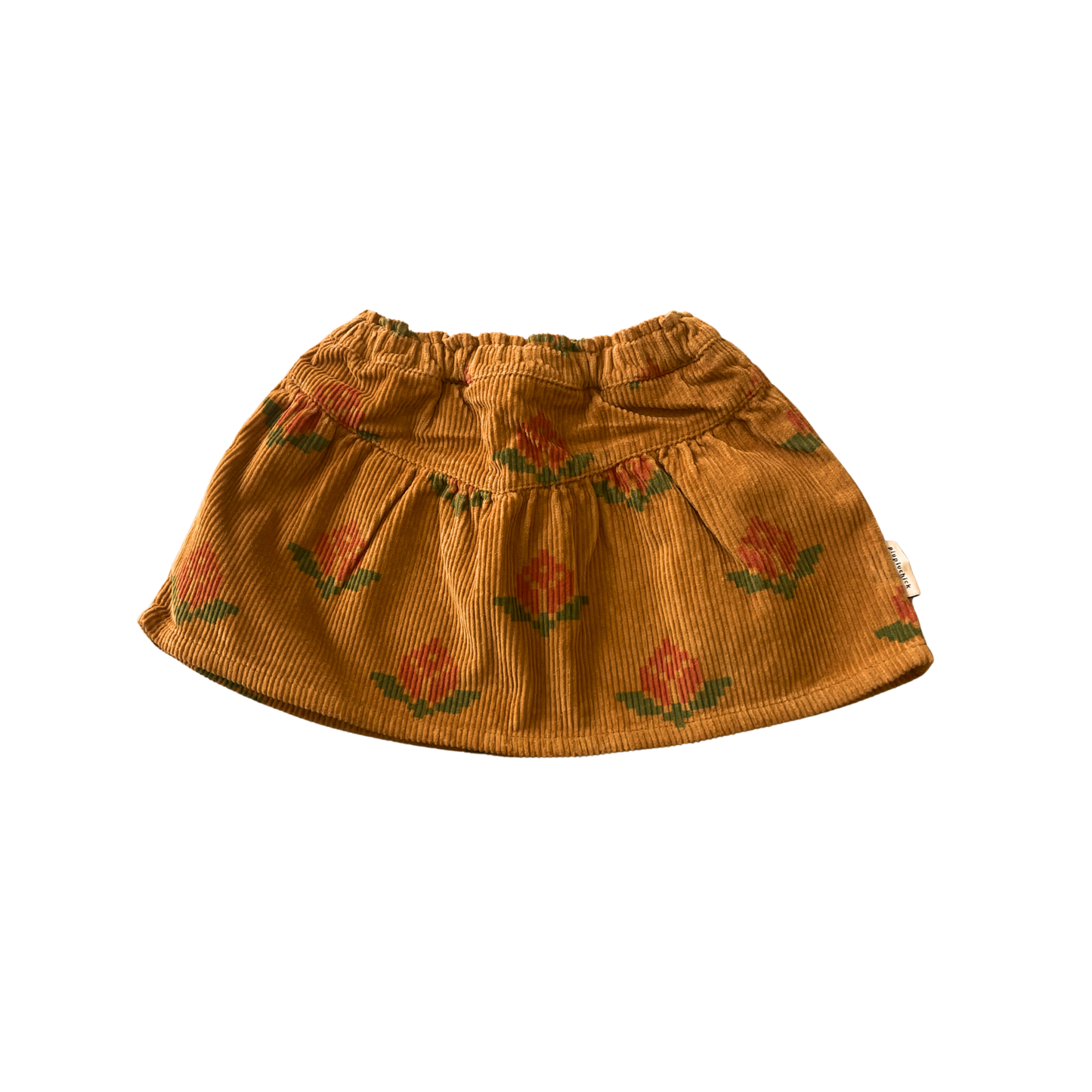 Piupiuchick Camel Big Flowers Skirt