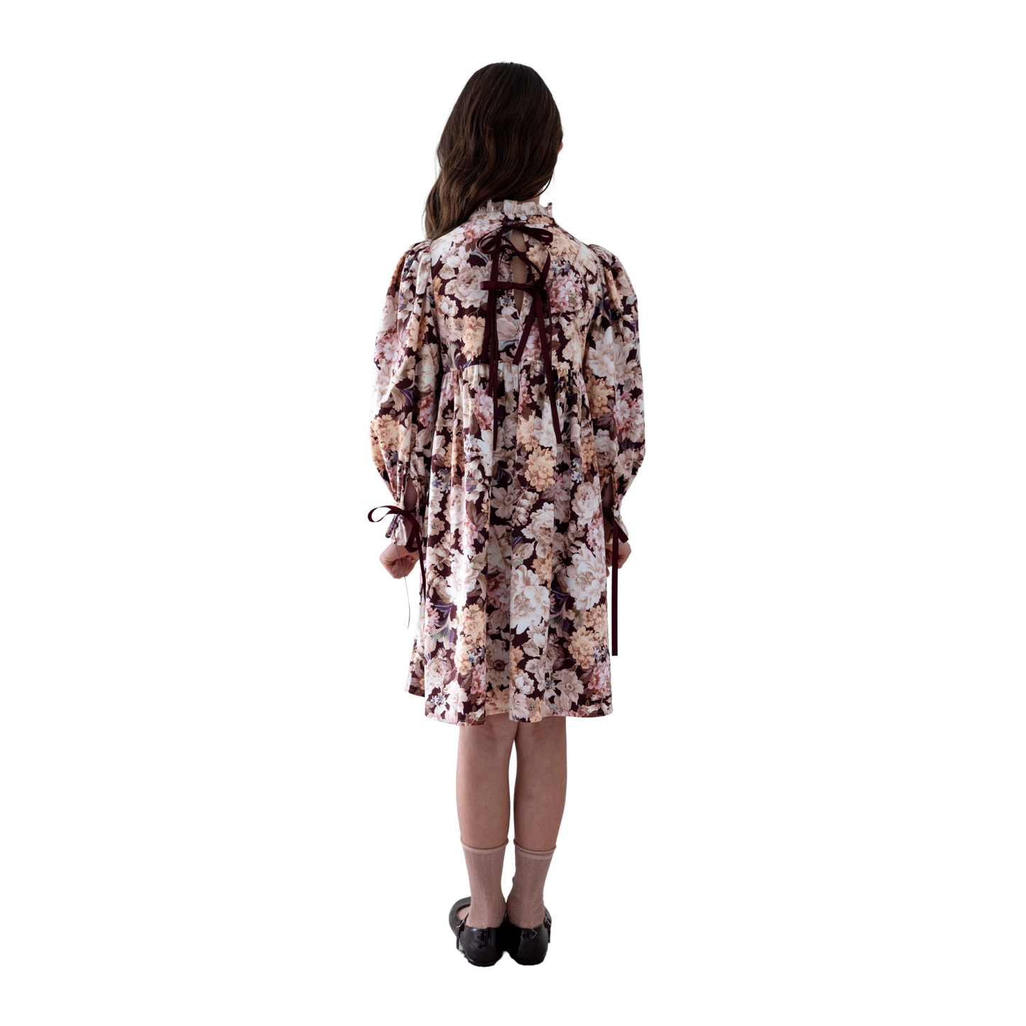 Petite Amalie Winter Bloom Cord Long Sleeve Dress