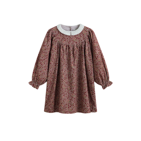 C'Era Una Volta Burgundy Kaya Flower Dress