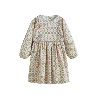 C'Era Una Volta Cream Sage Kana Long Sleeve Dress