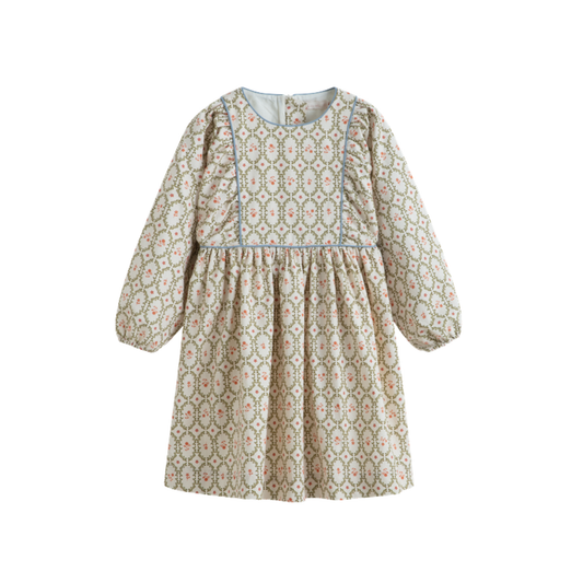 C'Era Una Volta Cream Sage Kana Long Sleeve Dress