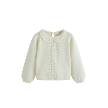 C'Era Una Volta Cream Selene Long Sleeve Sweater