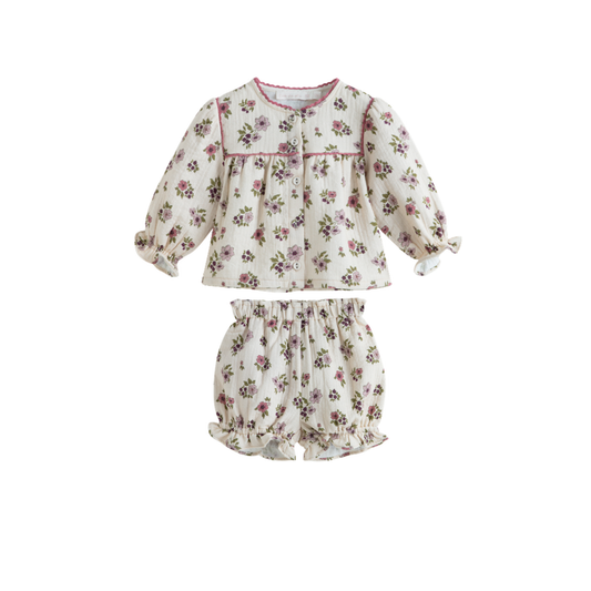 C'Era Una Volta Cream Eugenia Bloomer Set