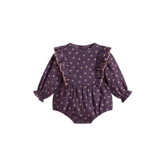 C'Era Una Volta Purple Nina Long Sleeve Romper